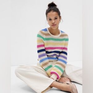 Gap • Crochet Colorful Striped Women's Sweater